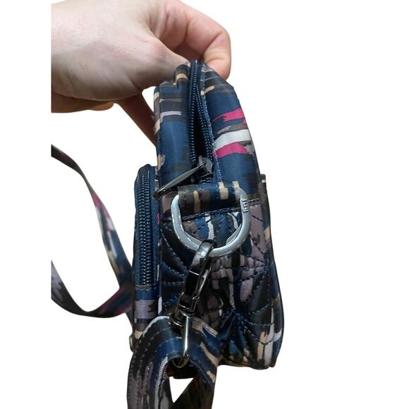 Lug‎ Carousel Crossbody Bag Convertible belt bag Navy Blue Abstract Cream Pink - Picture 8 of 10